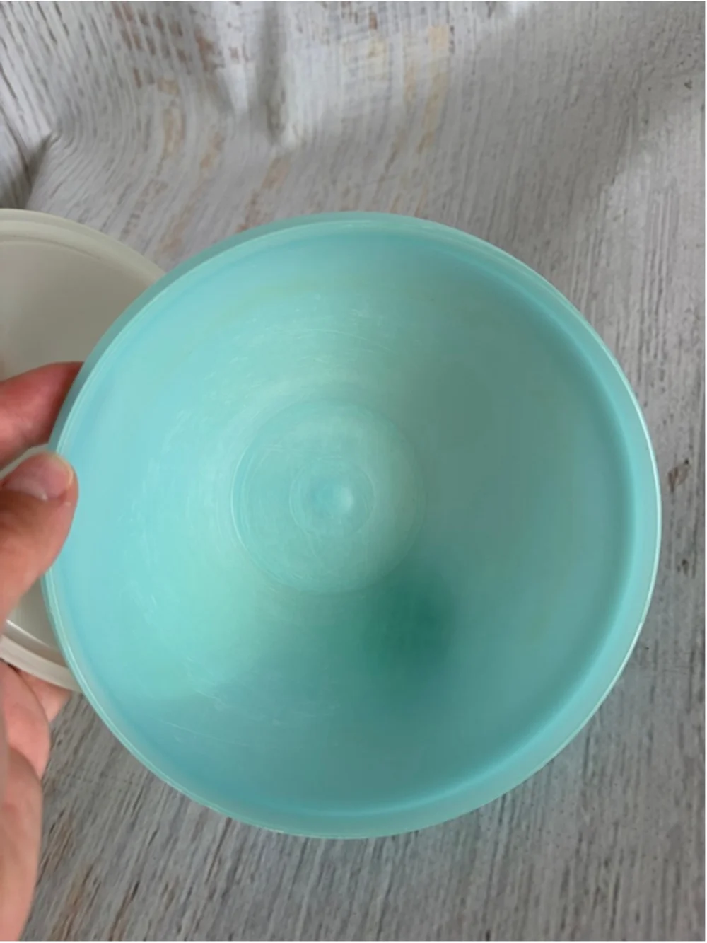 Tupperware Food Storage Bowl with Lid One Size Teal White